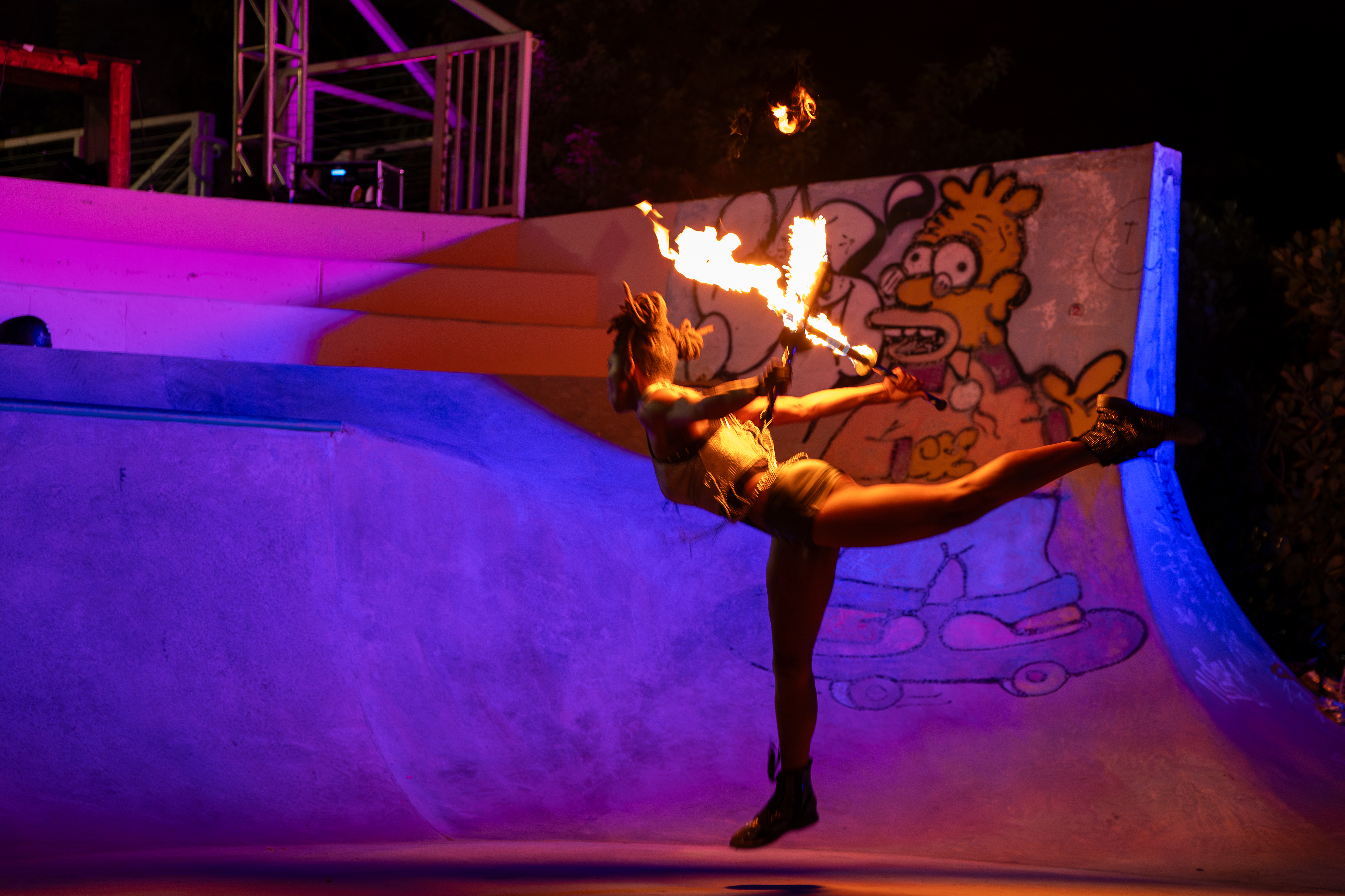 Double swords fire performance